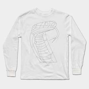 wild snake in line art tattoo design ecopop Long Sleeve T-Shirt